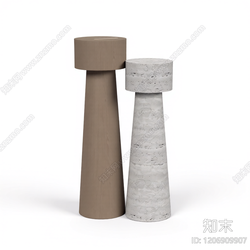 双柱形装饰立柱3D模型下载【ID:1206909907】