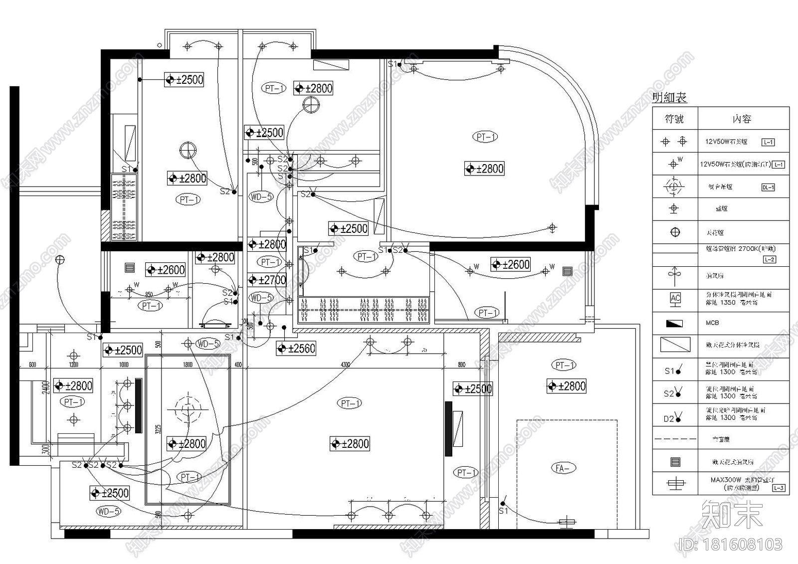 [广东]梁景华_珠海丽景湾B型样板间施工图cad施工图下载【ID:181608103】