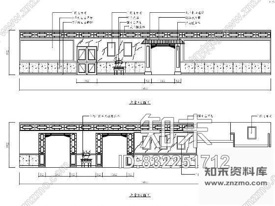 图块/节点中餐厅大堂立面施工图下载【ID:832251712】