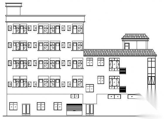 某五层商住楼建筑设计方案图cad施工图下载【ID:168114154】