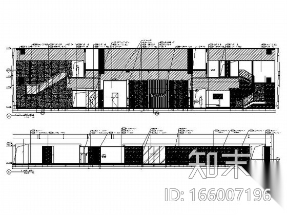 [上海]黄浦江岸独特外形高档现代办公室CAD装修施工图（...cad施工图下载【ID:166007196】