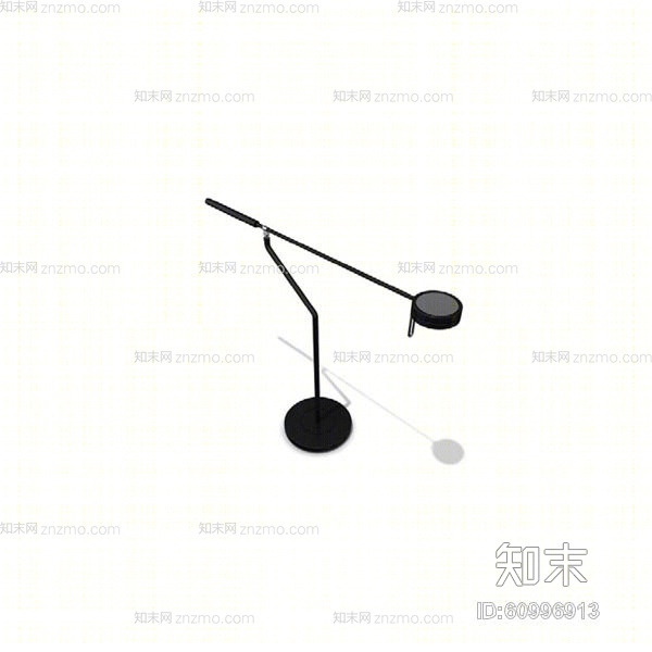 现代黑色铁艺台灯3D模型下载【ID:60996913】