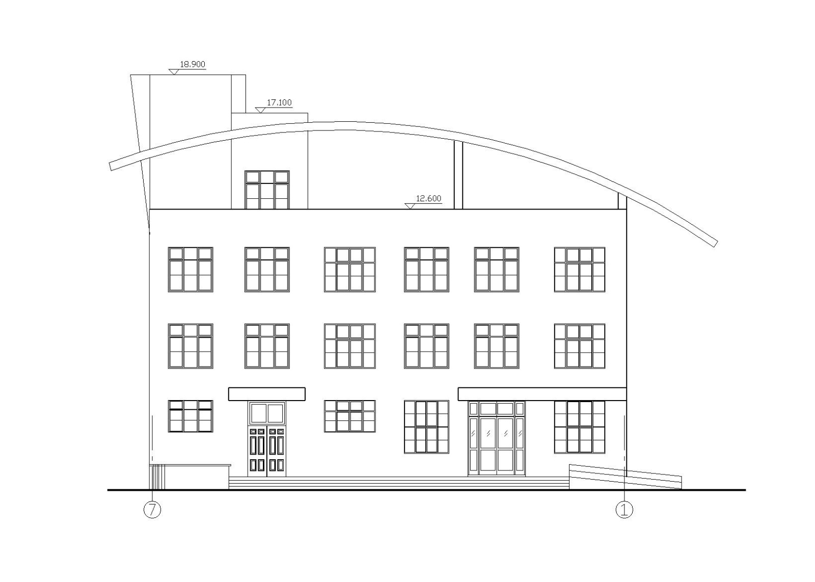 小型汽车站设计建筑施工图（CAD）cad施工图下载【ID:160727159】