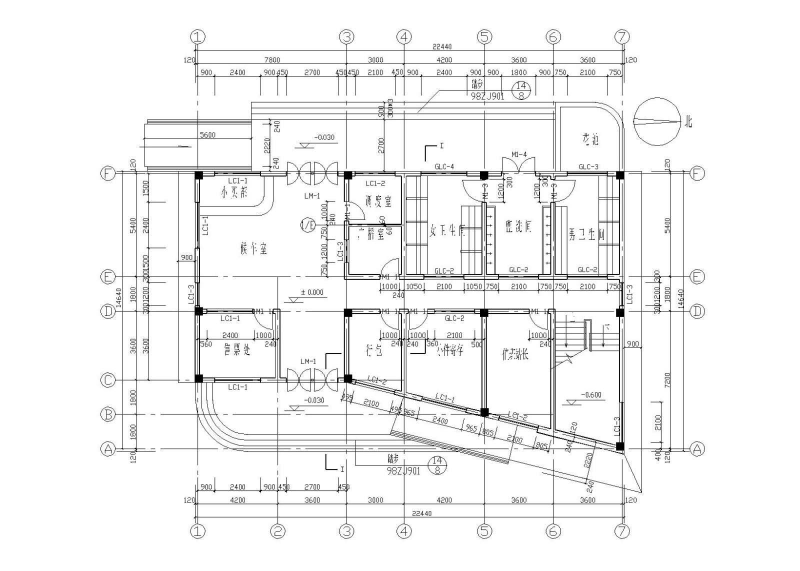 小型汽车站设计建筑施工图（CAD）cad施工图下载【ID:160727159】