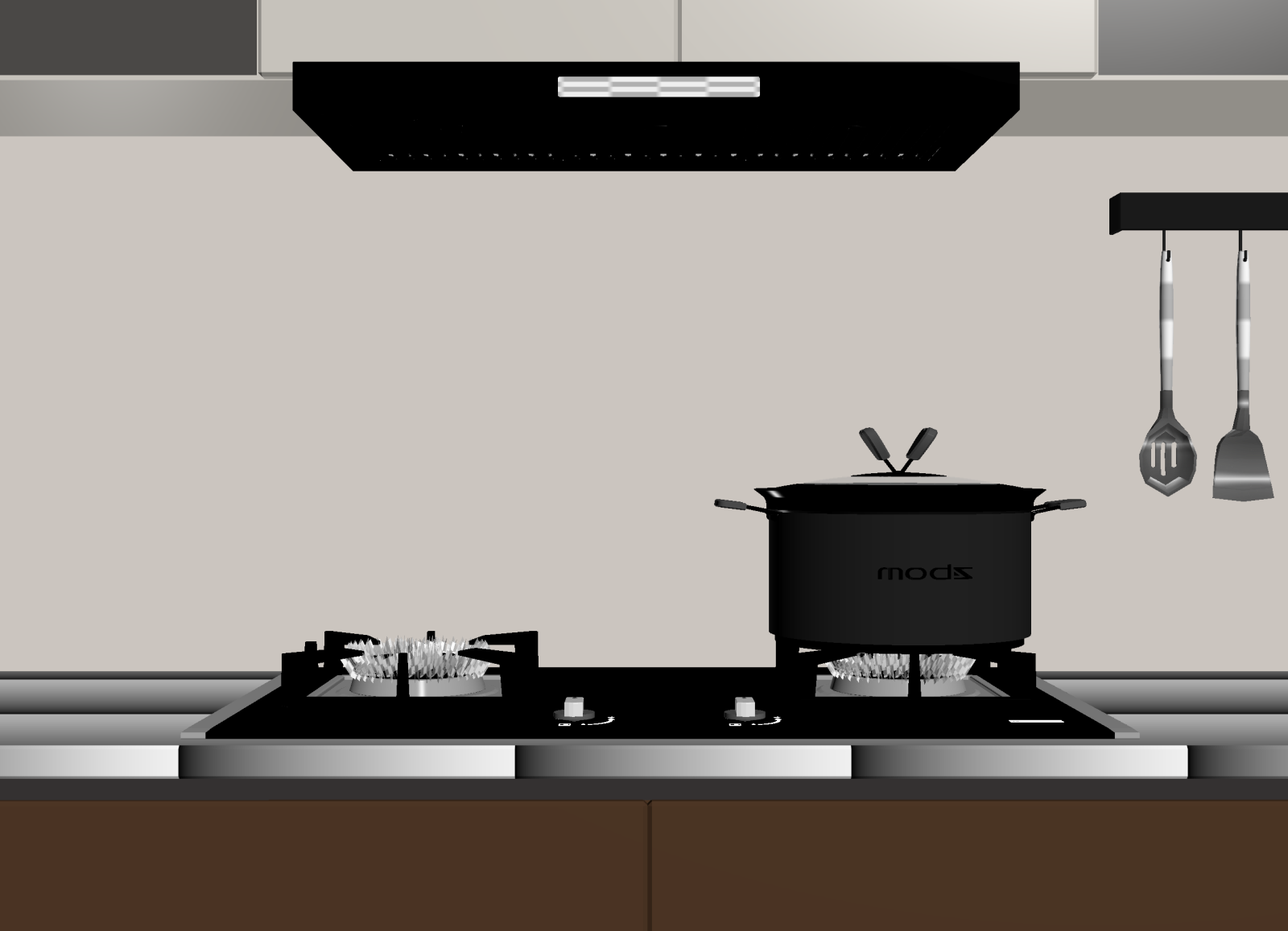 意式开放式厨房3D模型下载【ID:1215153544】