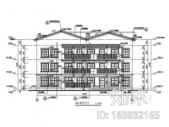 [山东]欧式风格3层幼儿园建筑设计施工图cad施工图下载【ID:165932165】