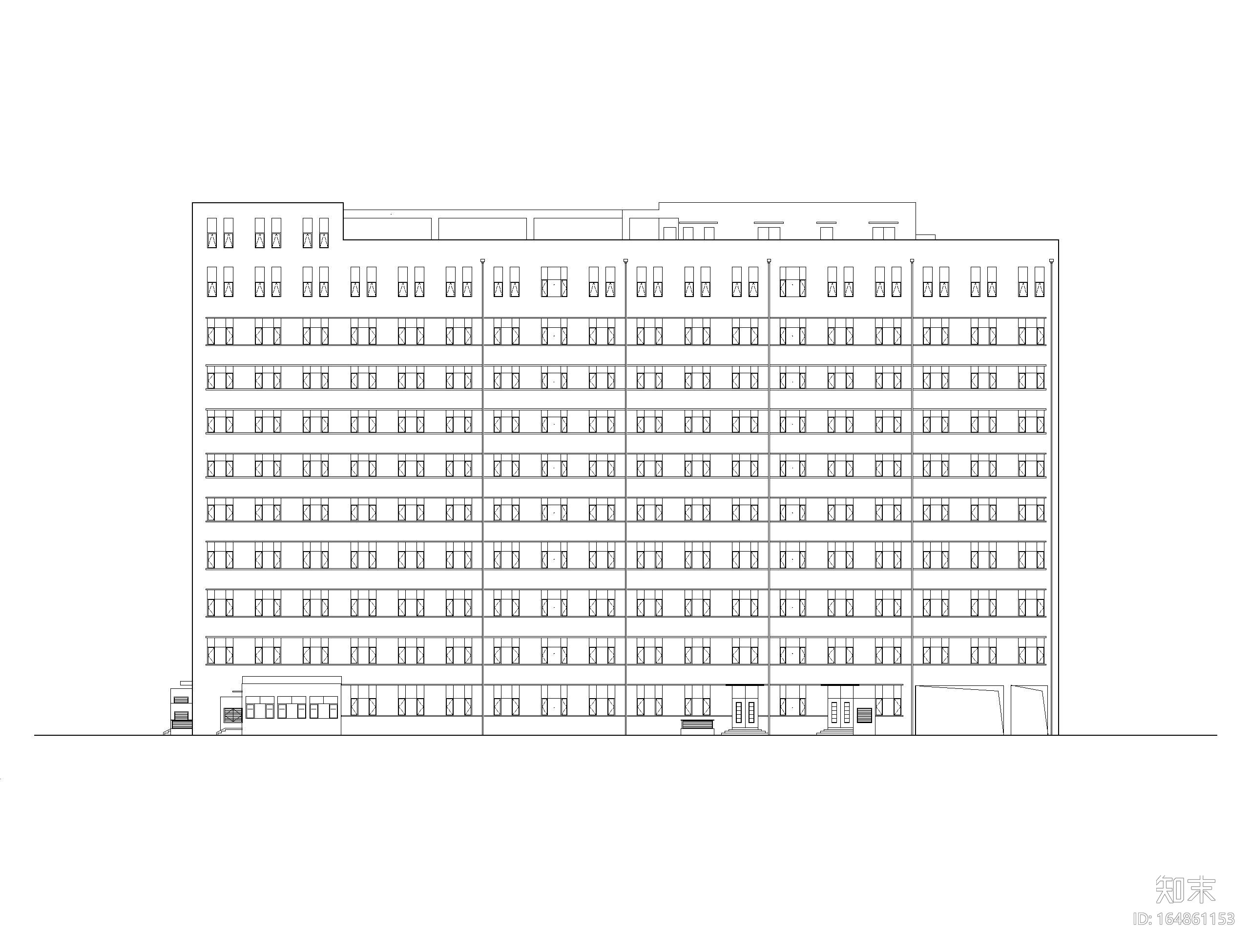 10层框架结构中医医院康复楼建筑施工图cad施工图下载【ID:164861153】