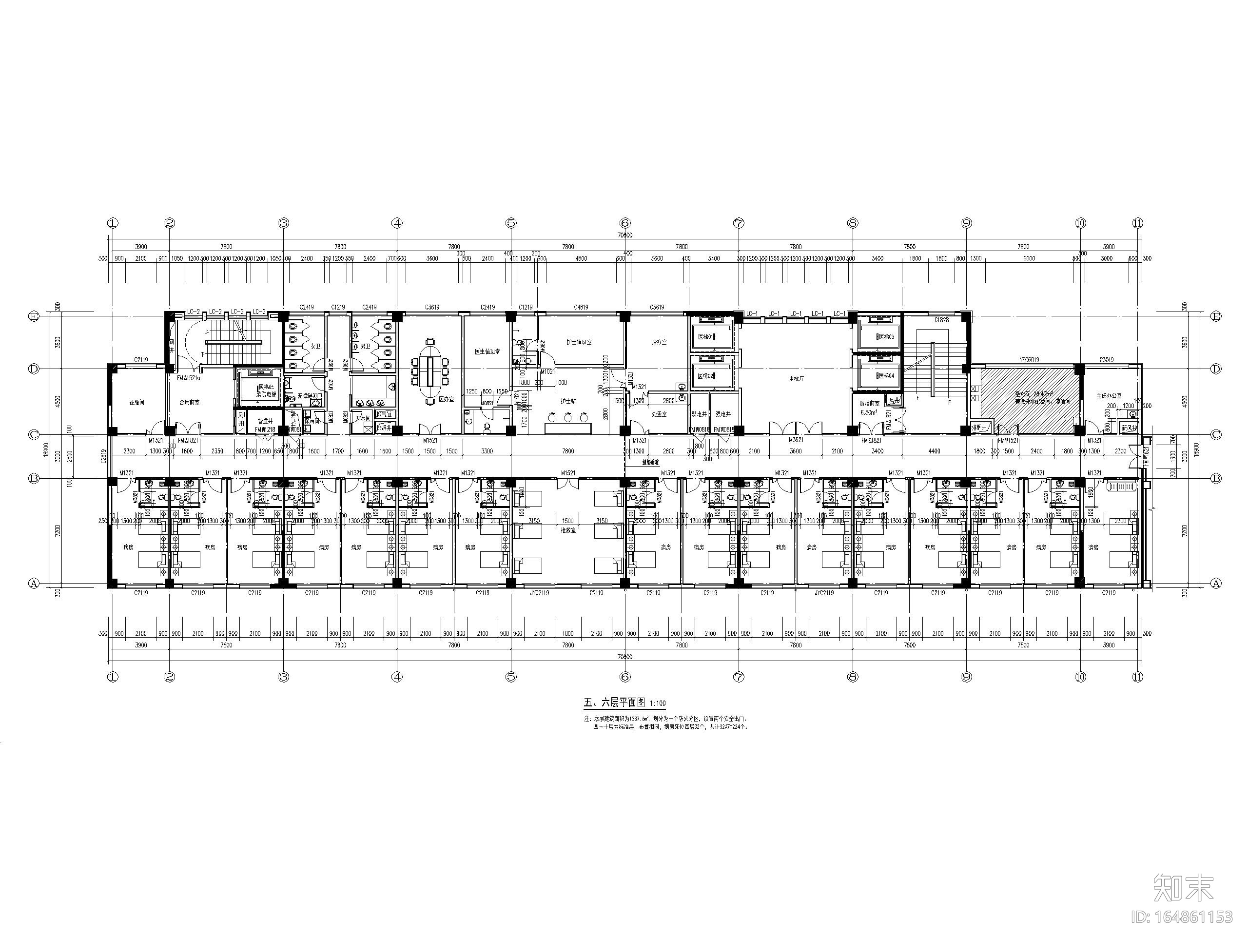 10层框架结构中医医院康复楼建筑施工图cad施工图下载【ID:164861153】