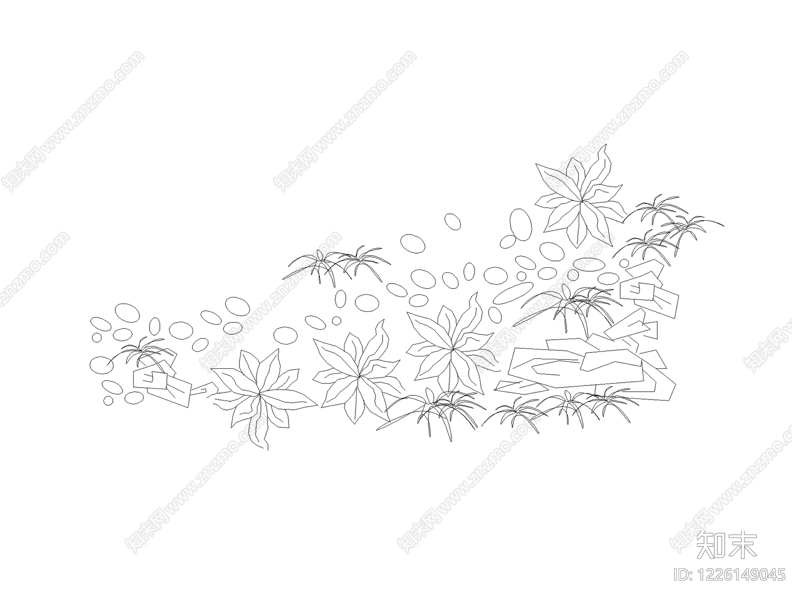 现代,新中式地被种植CAD图纸