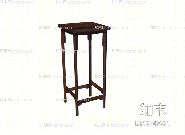 传统中式原木色木艺角几3D模型下载【ID:10349031】