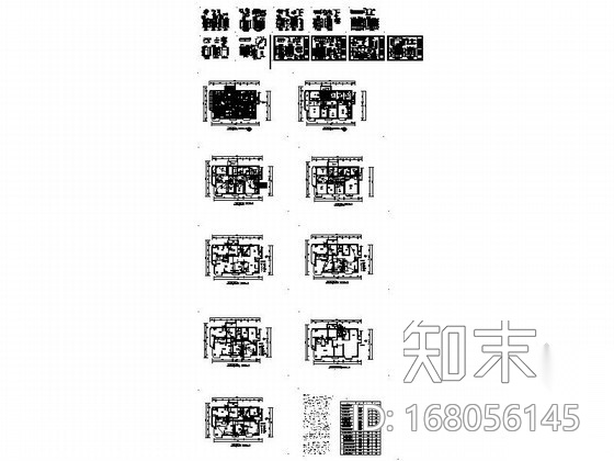 白色意象精装三居室装修图施工图下载【ID:168056145】