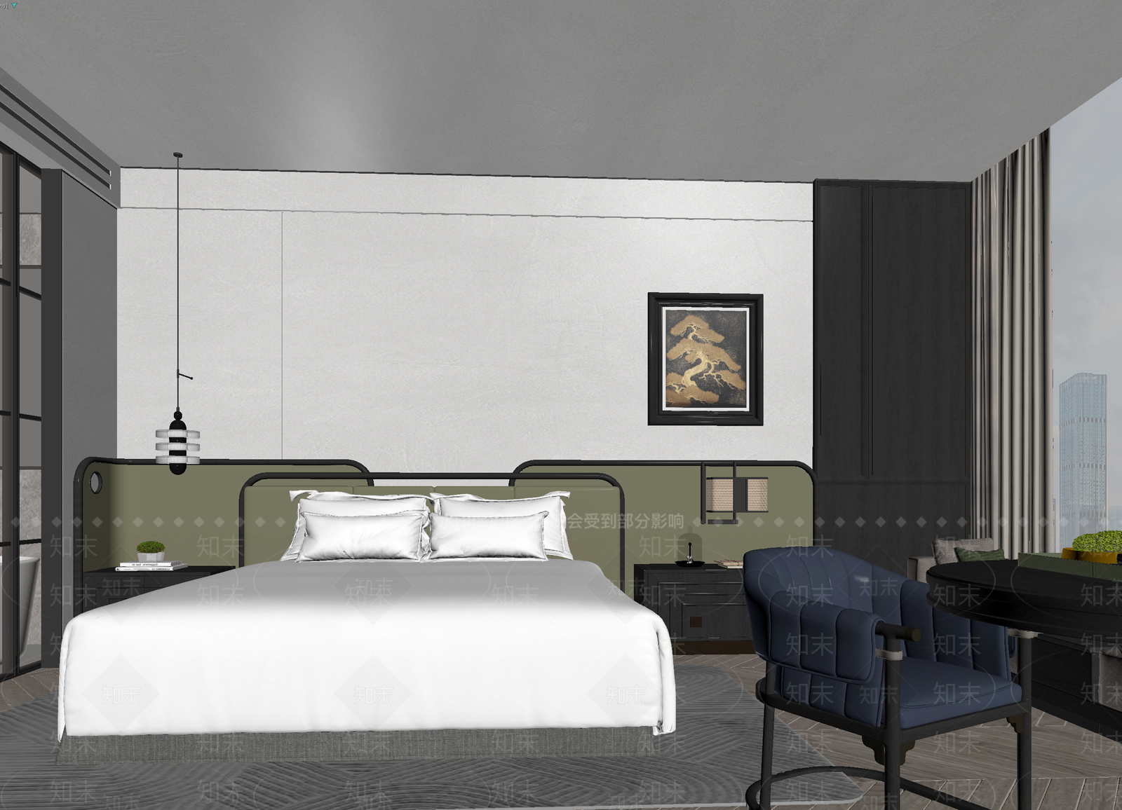 现代酒店客房3D模型下载【ID:1214727627】
