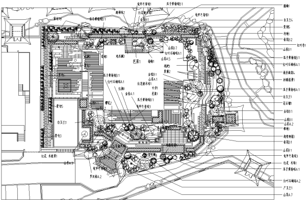 [安徽]高档住宅别墅私家庭院景观设计施工图cad施工图下载【ID:160714196】