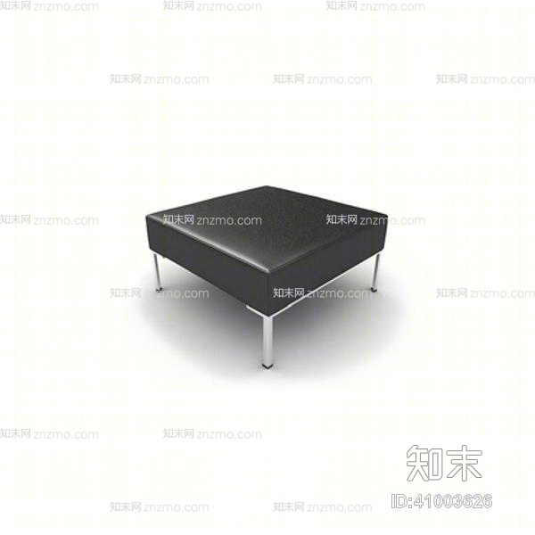 现代黑色皮质沙发凳3D模型下载【ID:41003626】