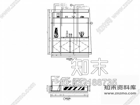 图块/节点现代居室餐厅2立面详图cad施工图下载【ID:832188735】