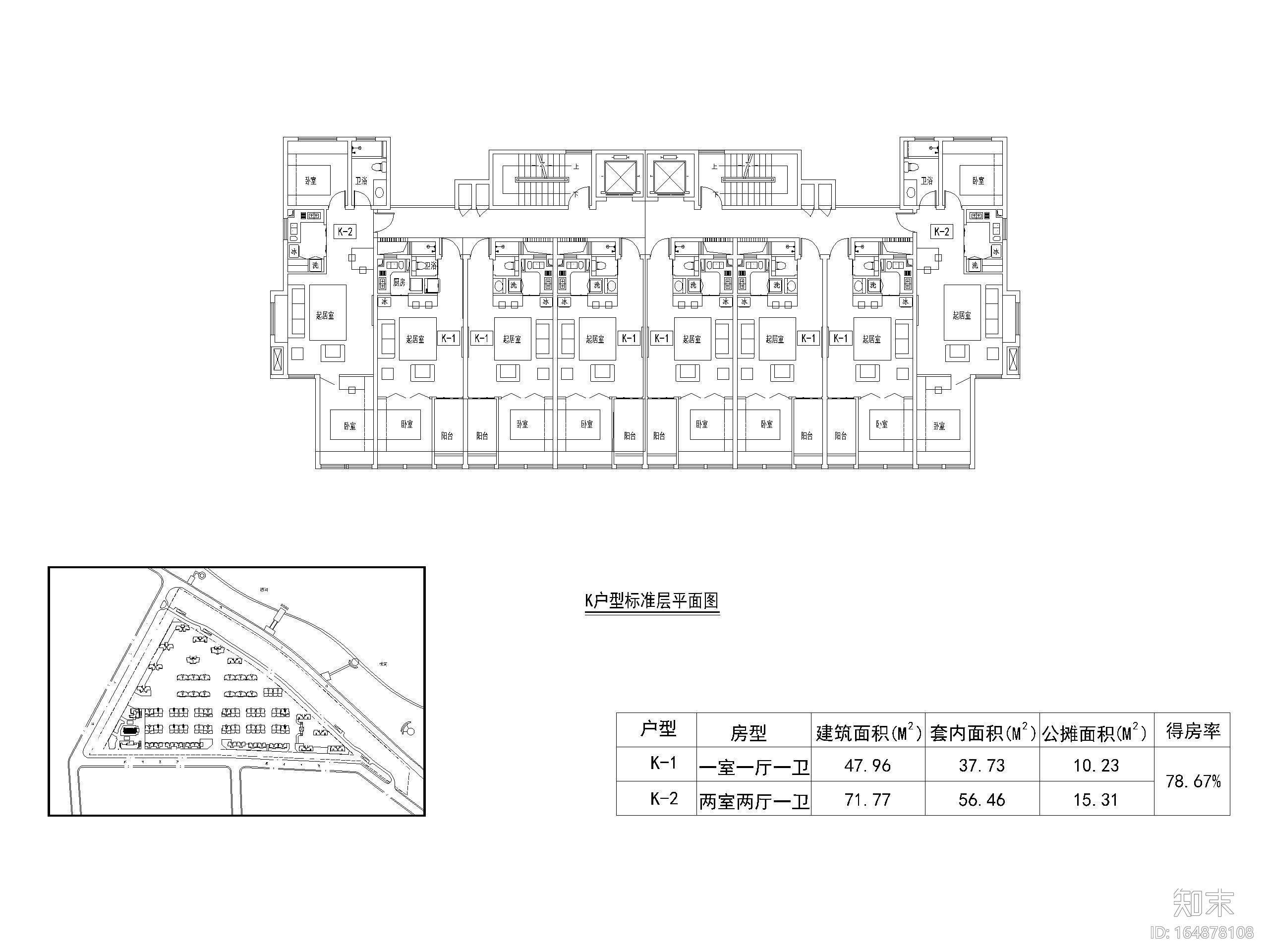 19套高层住宅公寓一室户户型图设计CAD施工图下载【ID:164878108】