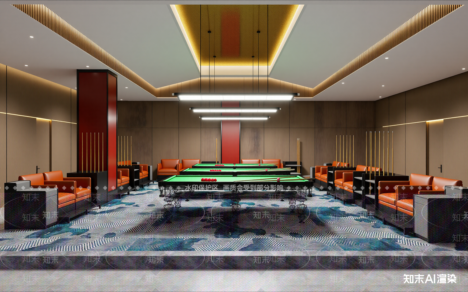 现代台球室3D模型下载【ID:1214052774】