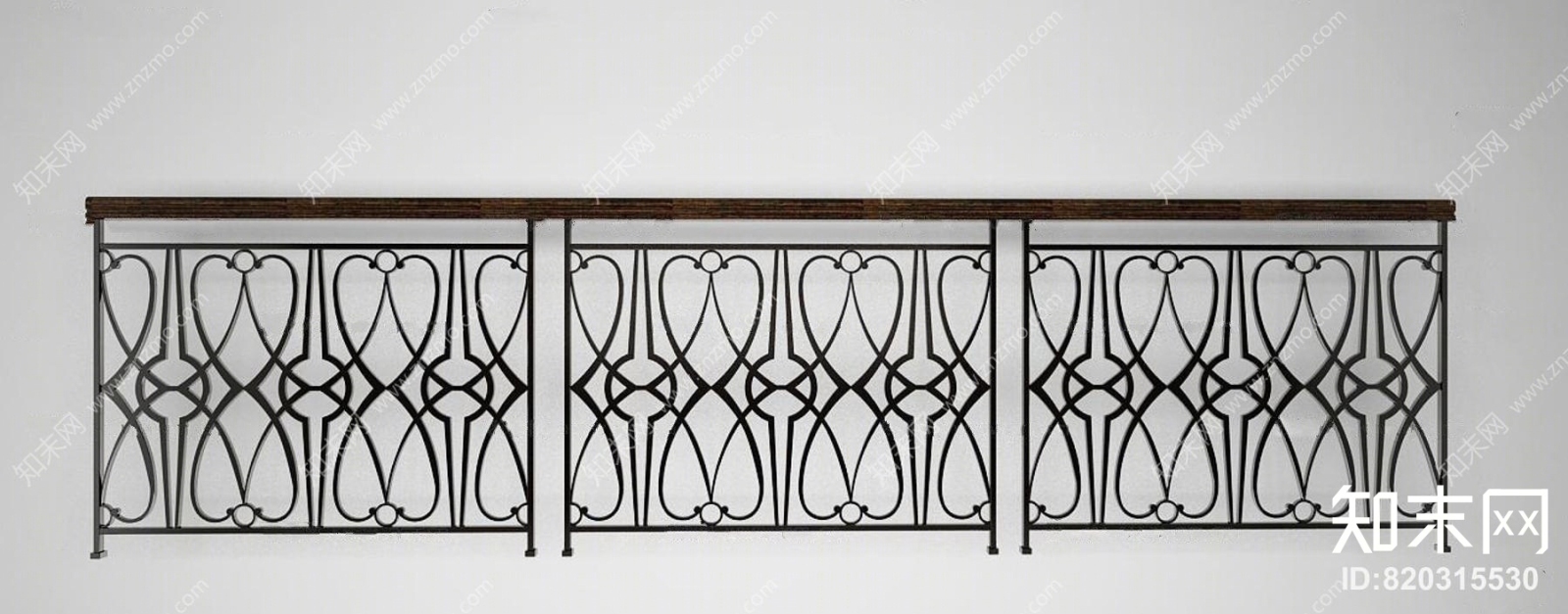 现代铁艺护栏3D模型下载【ID:820315530】