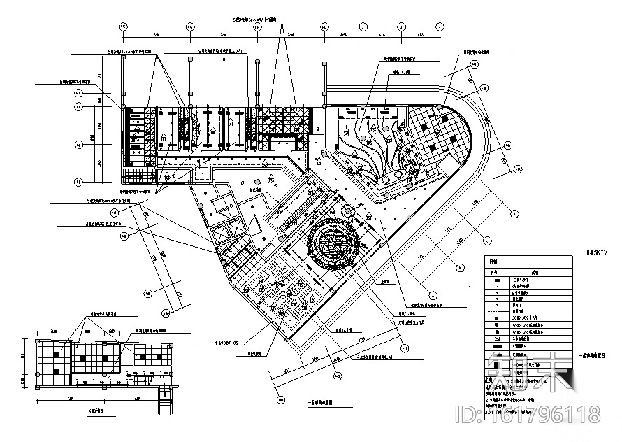 现代大型自助式KTV空间施工图（附效果图）cad施工图下载【ID:161796118】