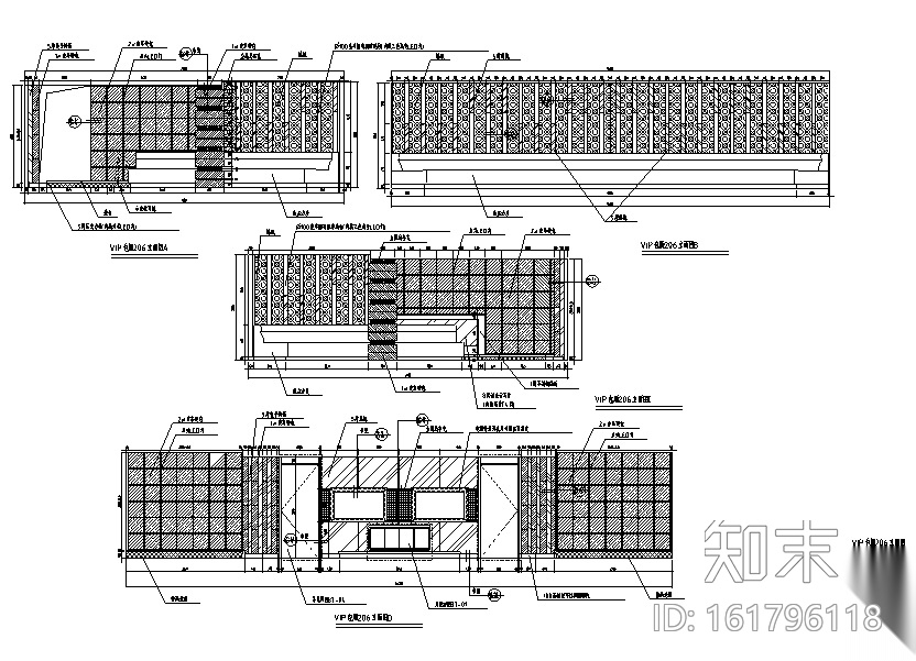 现代大型自助式KTV空间施工图（附效果图）cad施工图下载【ID:161796118】