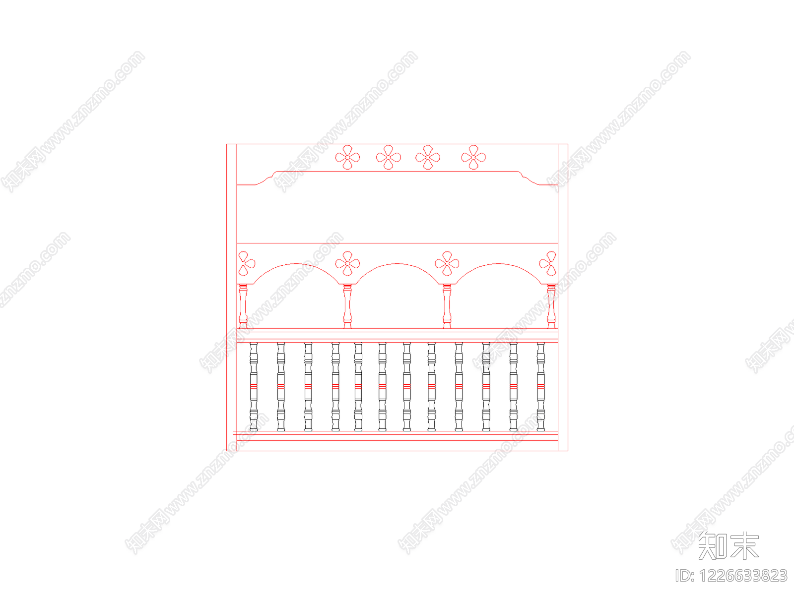 欧式楼梯栏杆扶手CAD图纸