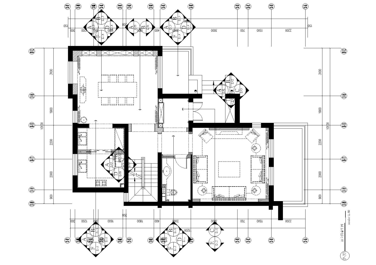 [上海]-昆山国润F型别墅住宅施工图+效果图施工图下载【ID:160016126】