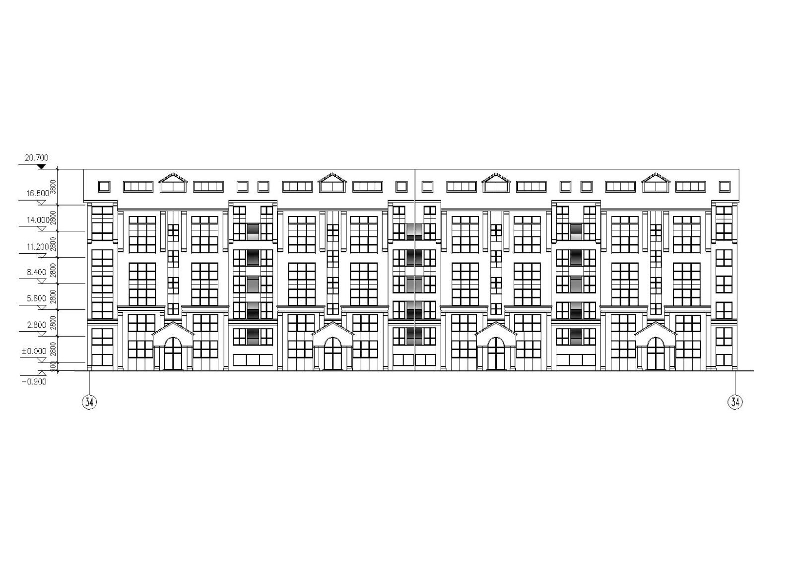 [吉林]长春某花园小区住宅楼建筑群设计施工图(含总图...施工图下载【ID:150024152】