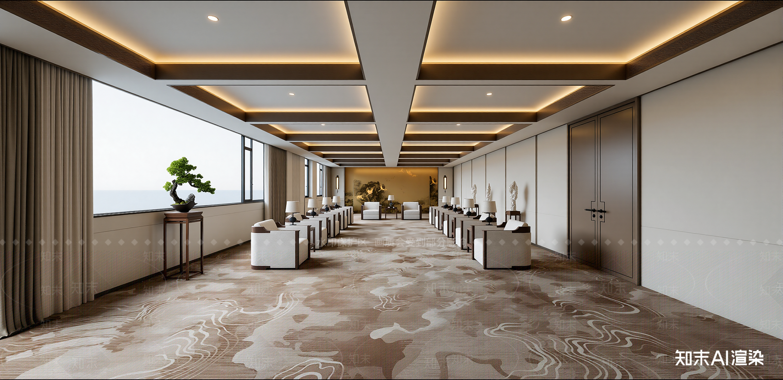 新中式会议室SU模型下载【ID:1216003617】