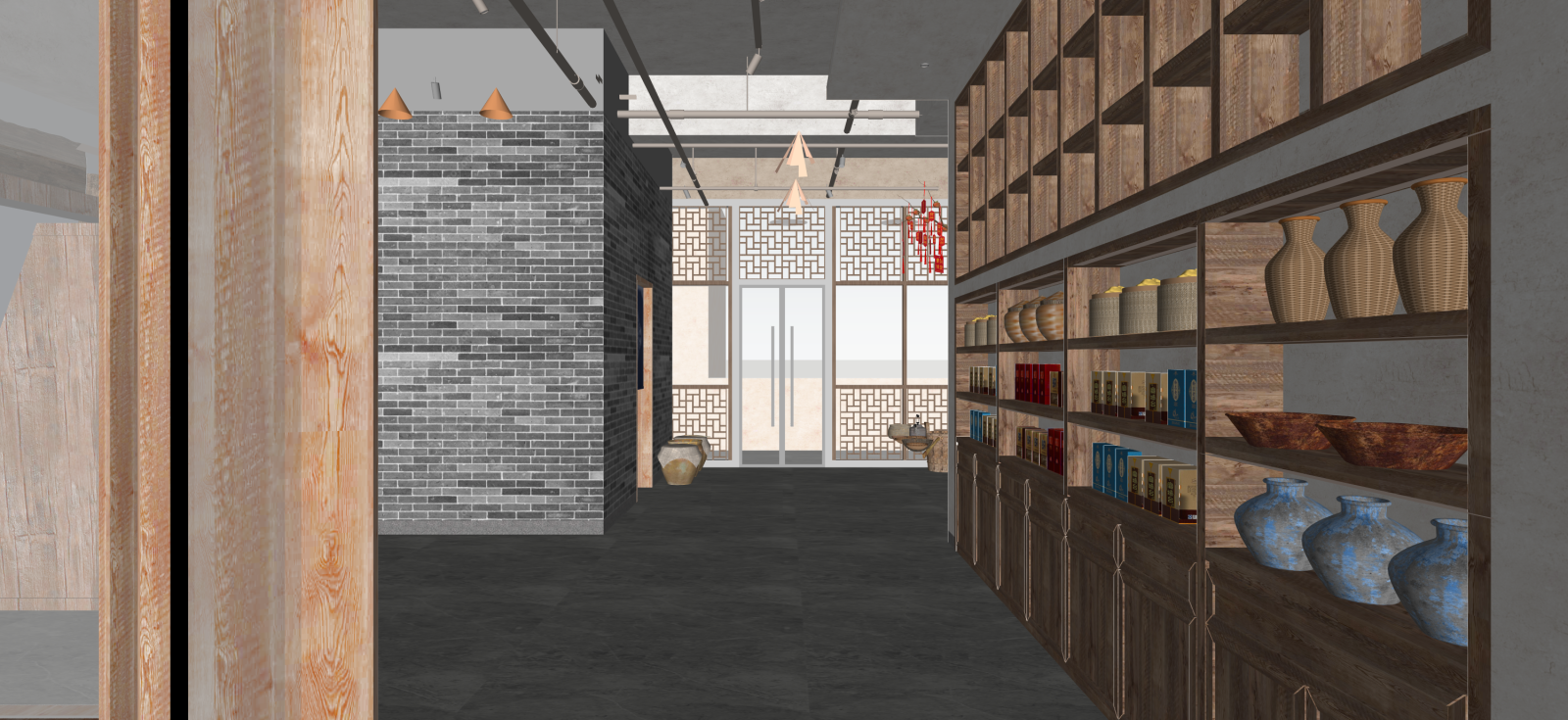 现代酒馆SU模型下载【ID:1222223146】