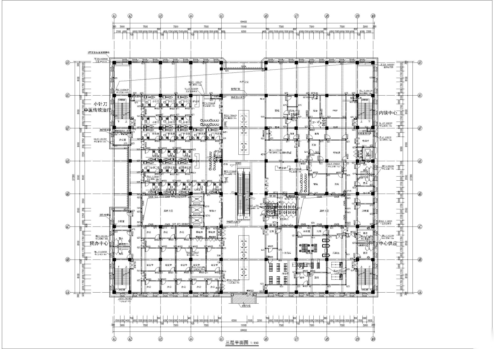 宣化中医院门诊楼建筑施工图施工图下载【ID:160722113】