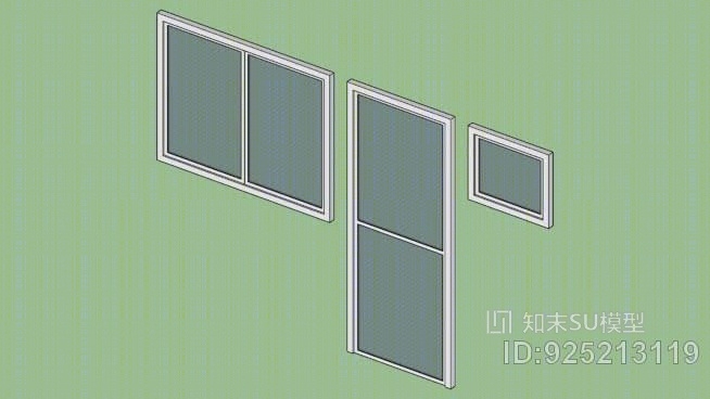 金属门窗及玻璃。SU模型下载【ID:925213119】