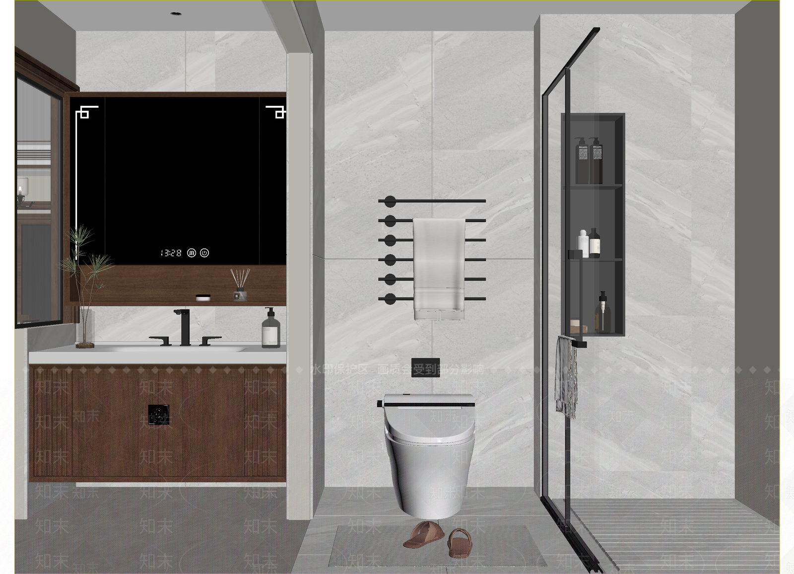 新中式卫生间3D模型下载【ID:1215190230】