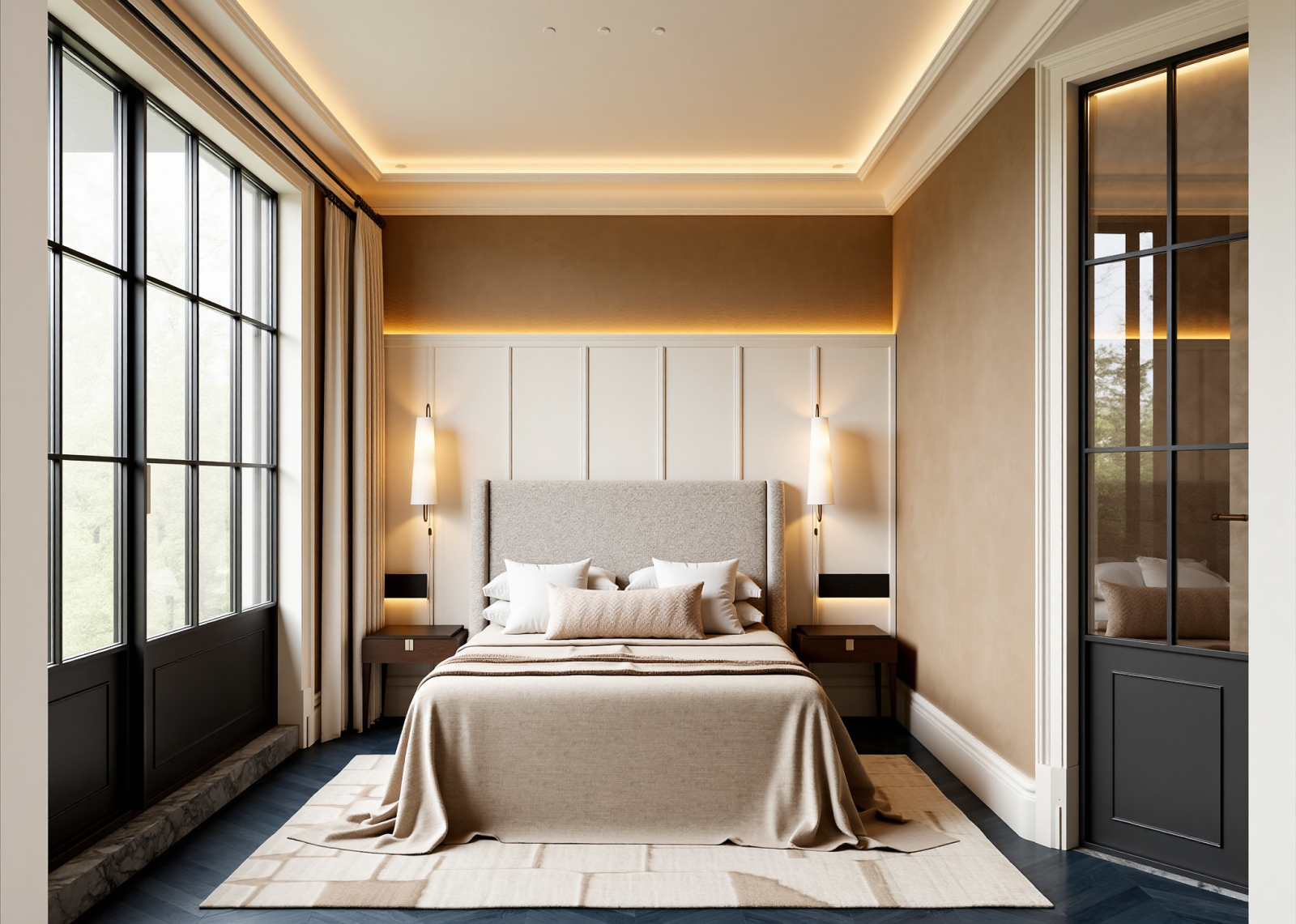 美式酒店客房3D模型下载【ID:1215189267】