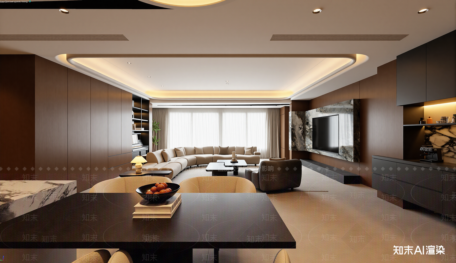 现代客餐厅3D模型下载【ID:1222003378】
