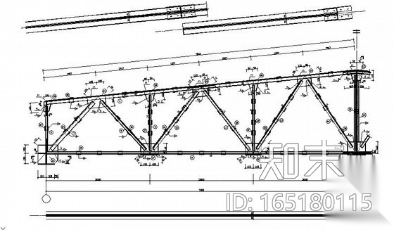 18米跨钢屋架节点构造详图cad施工图下载【ID:165180115】