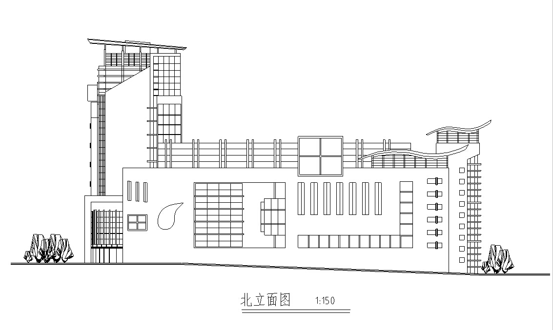 5套现代风格宾馆酒店建筑设计项目施工图cad施工图下载【ID:166565123】