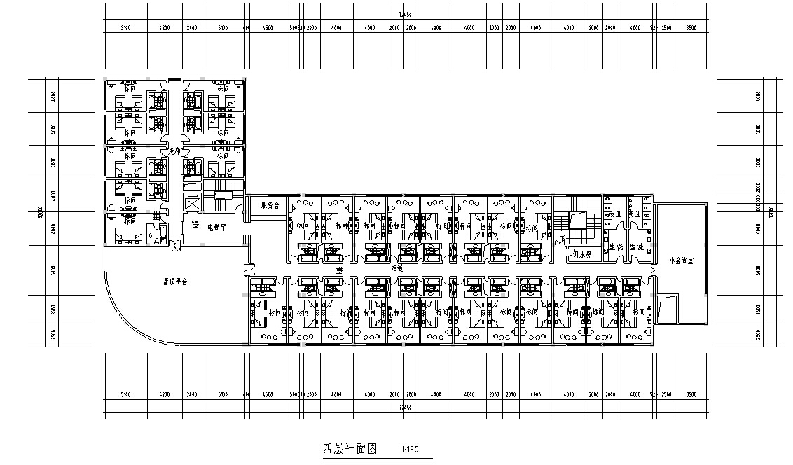 5套现代风格宾馆酒店建筑设计项目施工图cad施工图下载【ID:151524127】