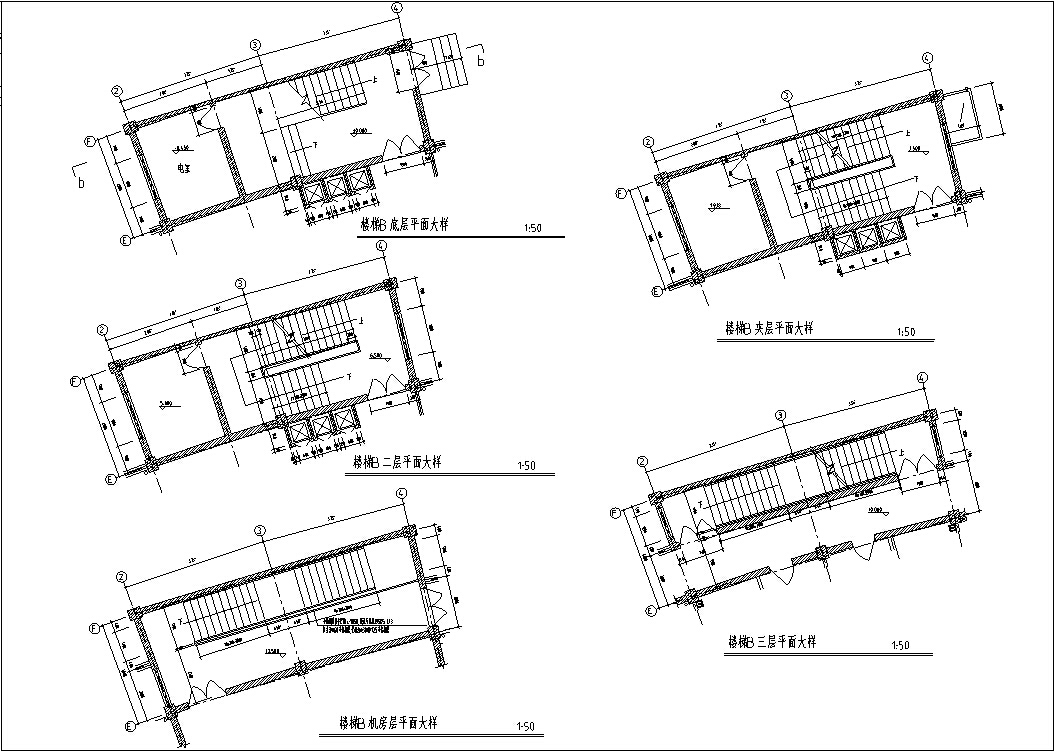 5套现代风格宾馆酒店建筑设计项目施工图cad施工图下载【ID:166565123】