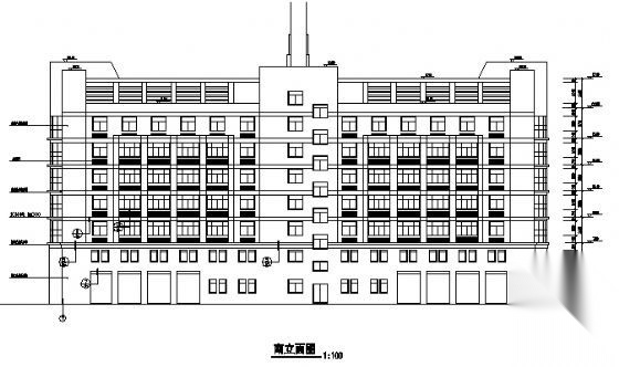 某消防队办公楼建筑施工图cad施工图下载【ID:168482112】