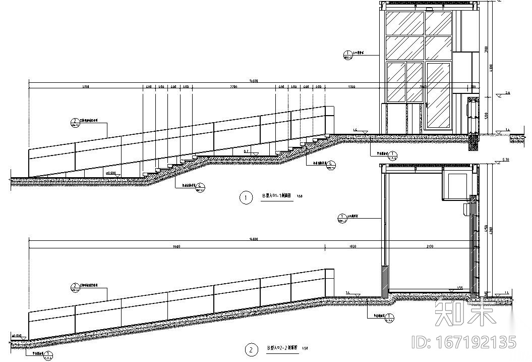 [广州]时代典雅住宅B型入口景观施工图设计cad施工图下载【ID:167192135】