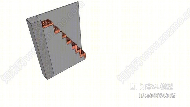 多孔砖墙面SU模型下载【ID:534604362】