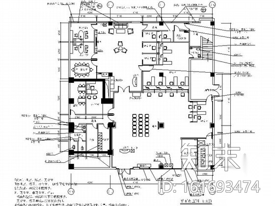 工商银行某路54号支行装修图cad施工图下载【ID:161693474】