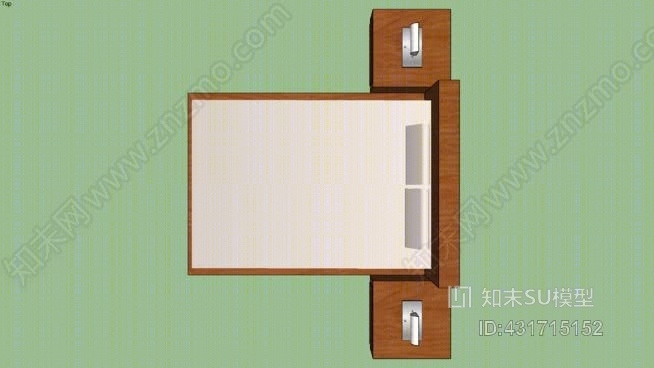 实木框架皇后床SU模型下载【ID:431715152】