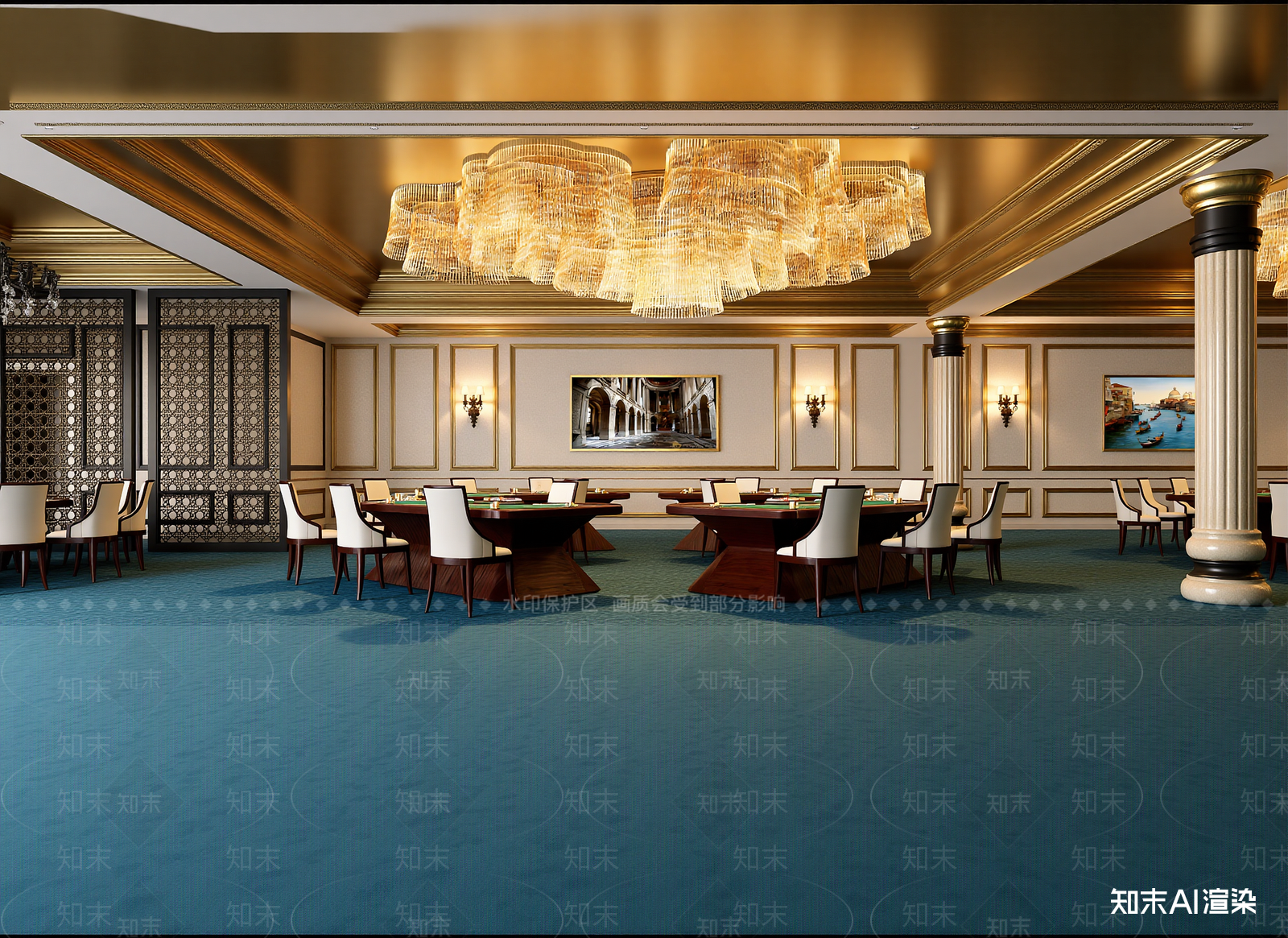 简欧棋牌室3D模型下载【ID:1214345930】
