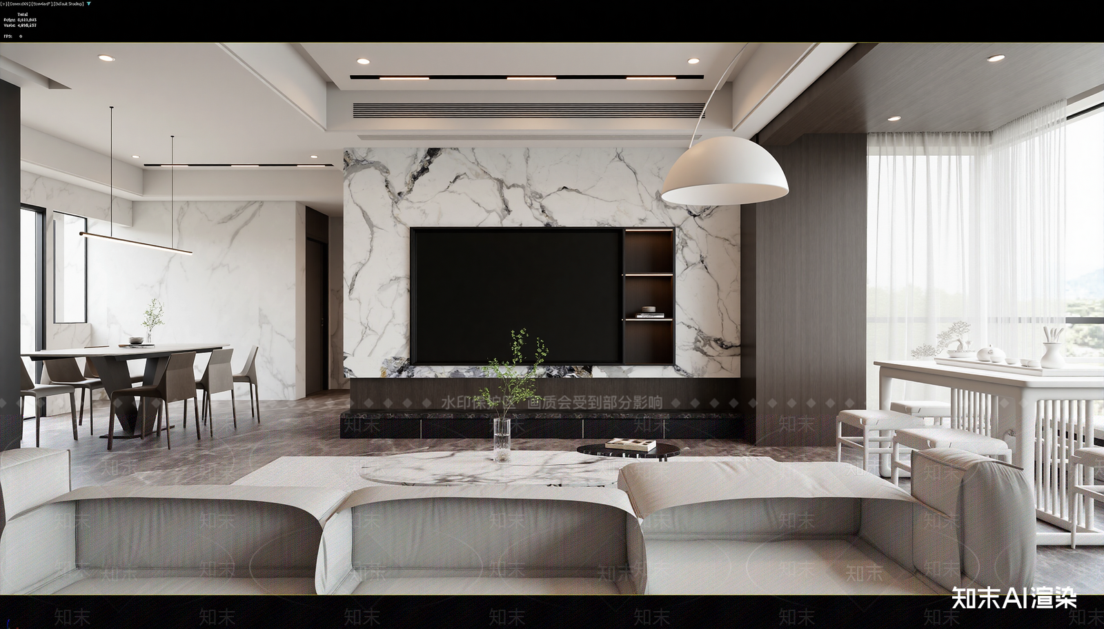 现代客餐厅3D模型下载【ID:1221595921】