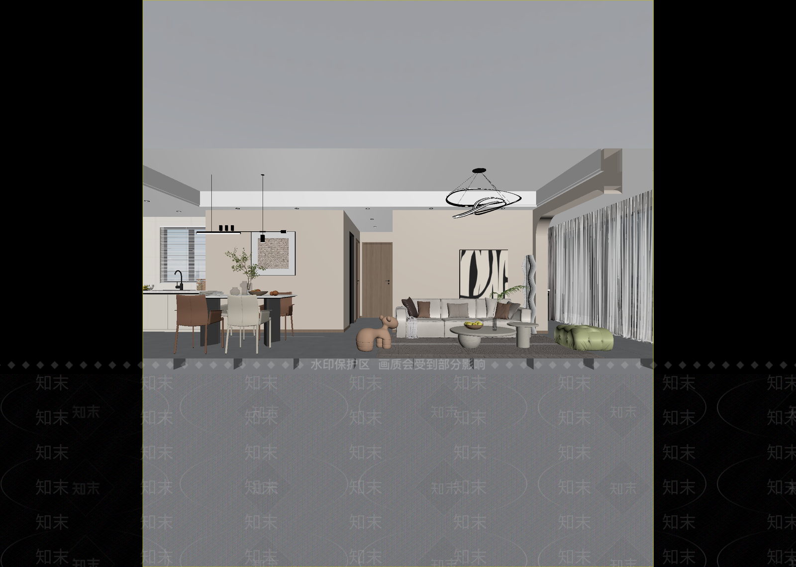 现代客餐厅3D模型下载【ID:1215148898】