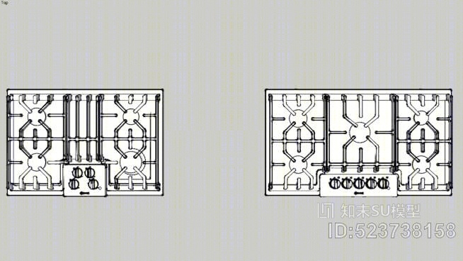 博世30“36”不锈钢燃气灶具SU模型下载【ID:523738158】