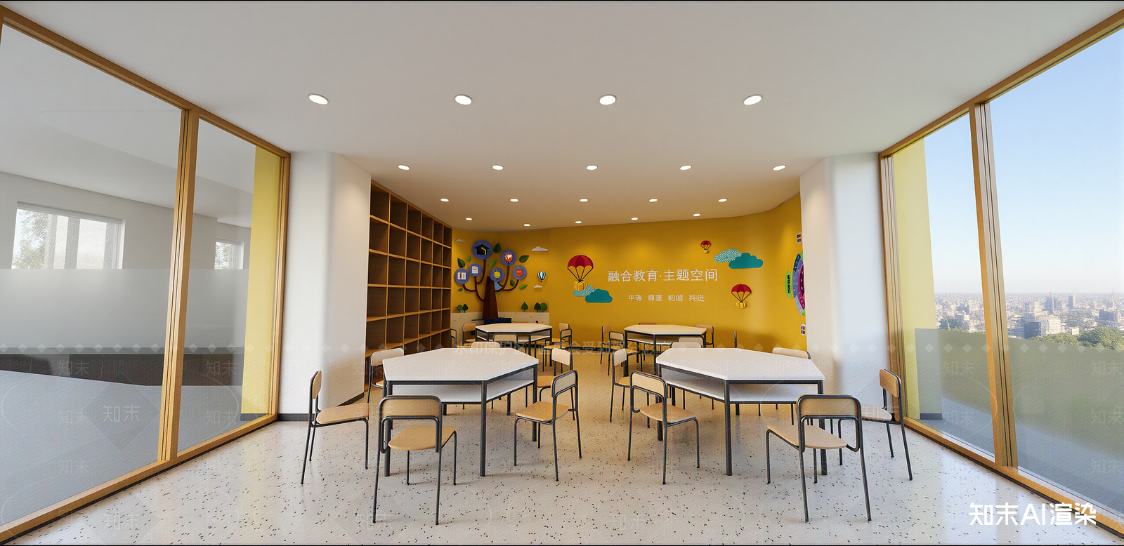 现代教室SU模型下载【ID:1216078462】