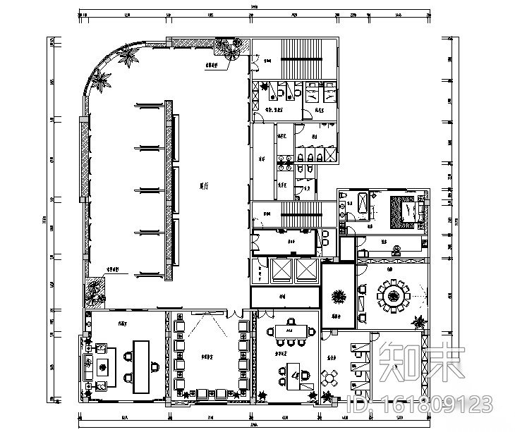 中式风格高档会所设计施工图（附效果图）cad施工图下载【ID:161809123】