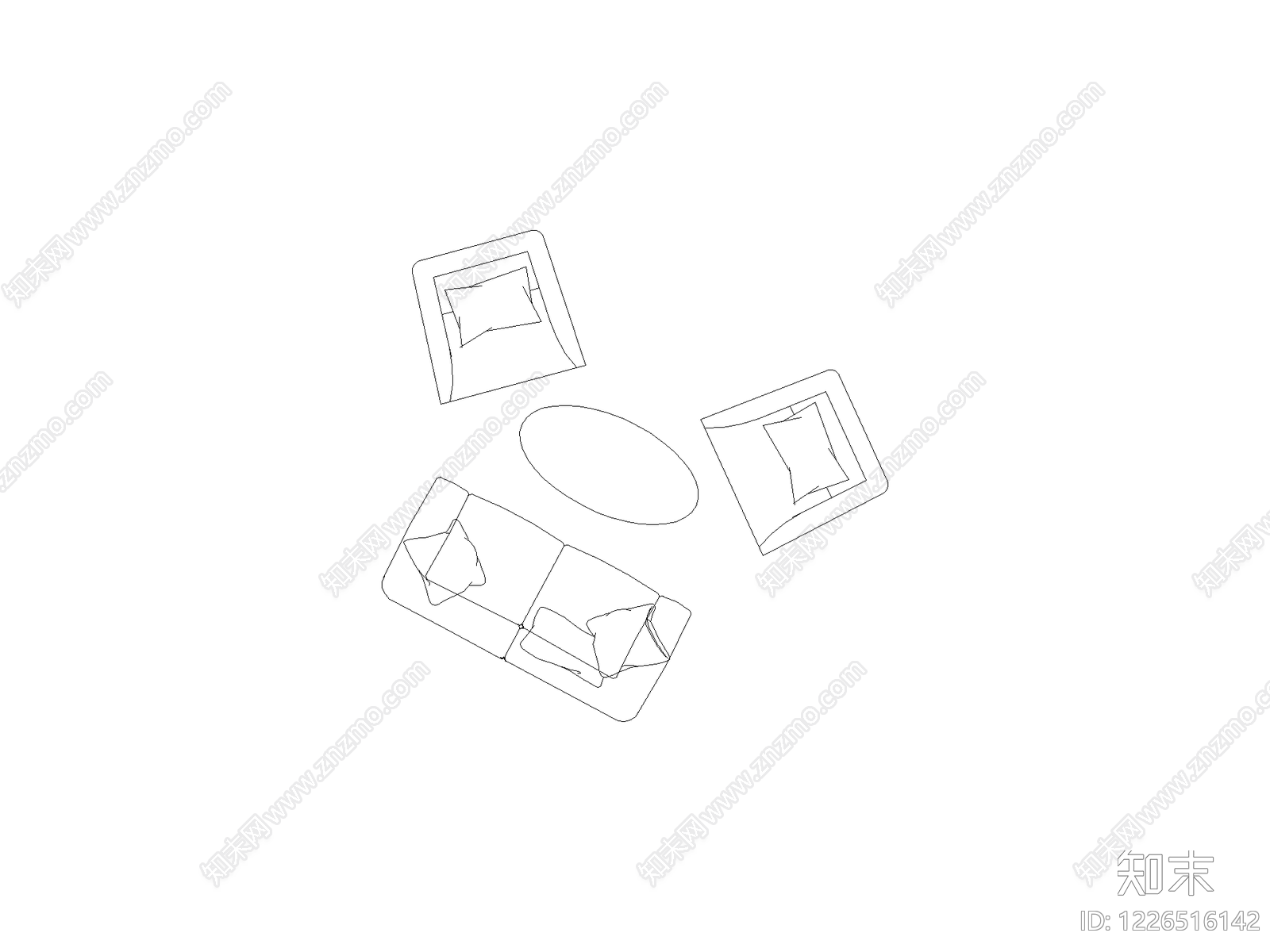 沙发cad施工图下载【ID:1226516142】